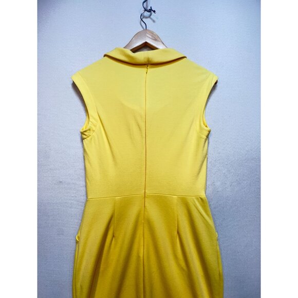 Banana Republic Women's Cowl Neck Bodycon Dress Stretch Size 4 Butter Yellow - Picture 8 of 11